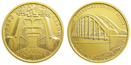 Gold coin Reinforced concrete bridge at Karviná-Darkov