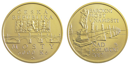 Gold coin Baroque bridge in Náměšť nad Oslavou