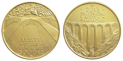 Gold coin Railway bridge in Žampach
