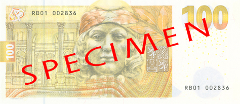 Pamětní bankovka 100 Kč vzor 2019 – rub