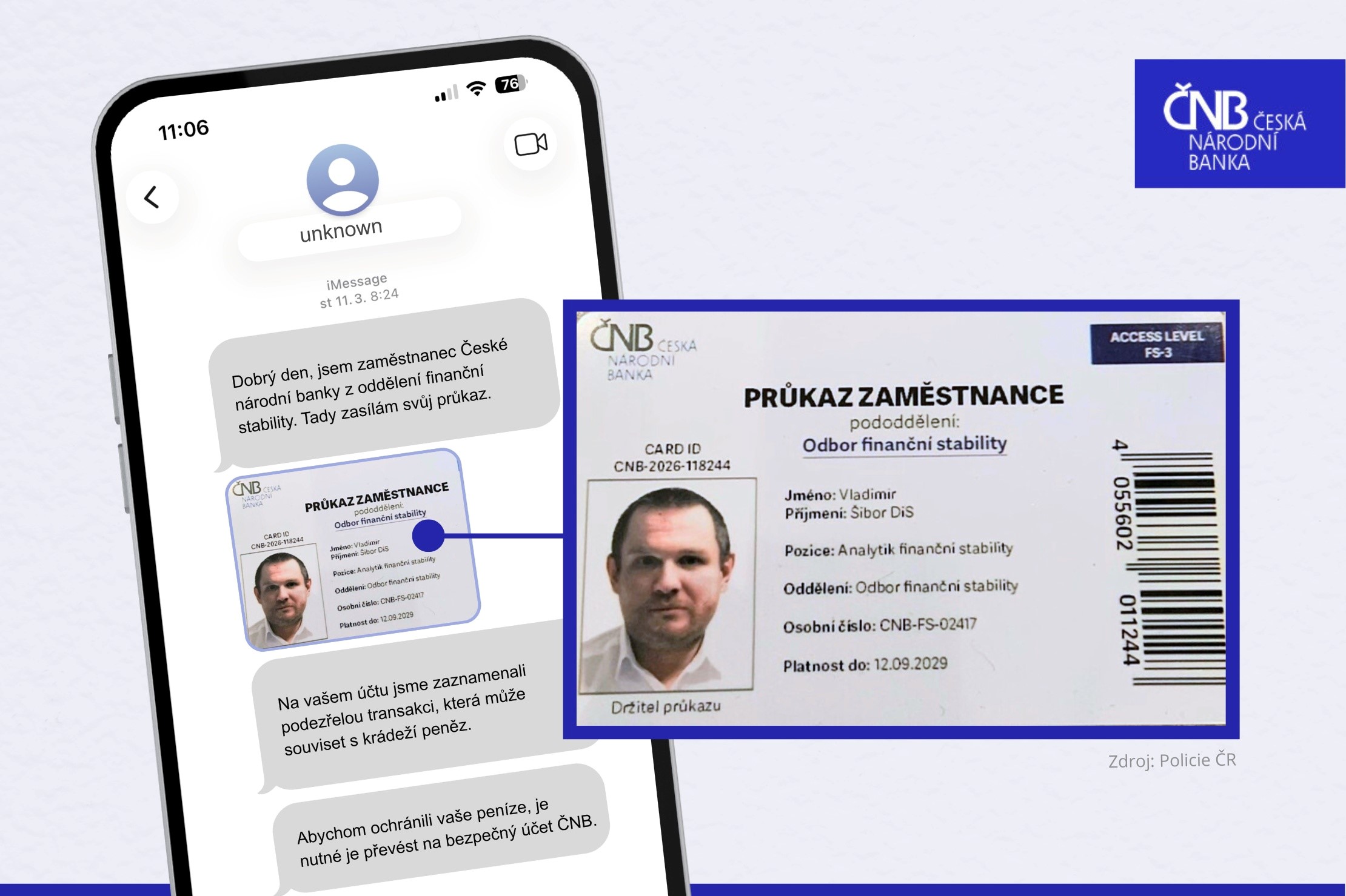 Podvodníci se vydávají za&nbsp;zaměstnance ČNB