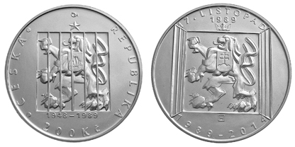 Commemorative silver coin to mark the 25th anniversary of 17 November 1989