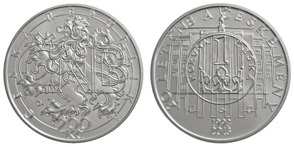 Commemorative silver coin to mark the 20th anniversary of the Czech National Bank and the Czech currency