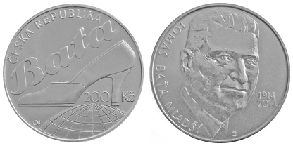 Commemorative silver coin to mark the 100th anniversary of the birth of Tomáš Baťa Jr.
