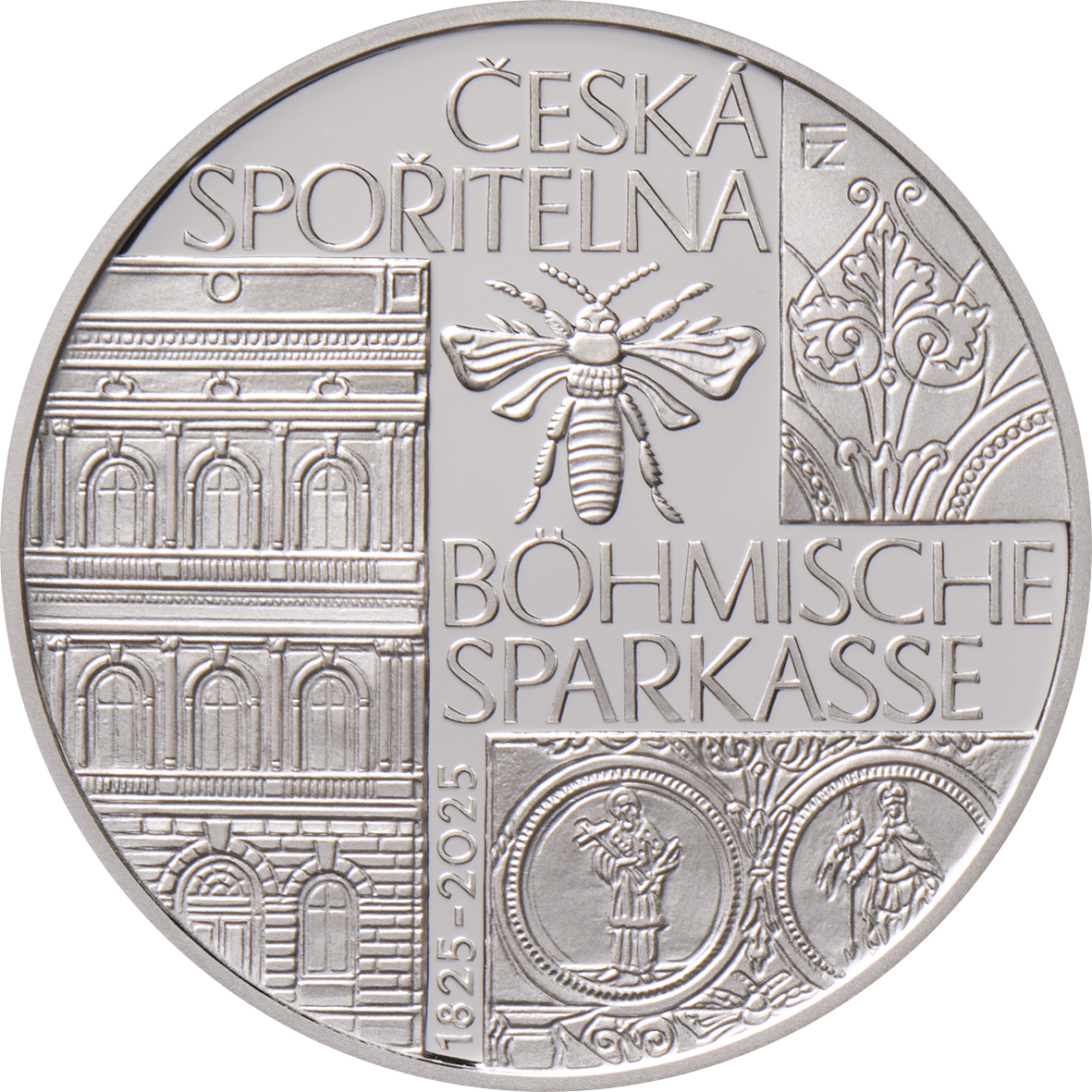 Commemorative silver coin to mark the 200th anniversary of the  establishment of Czech savings bank Böhmische Sparkasse - Czech National  Bank