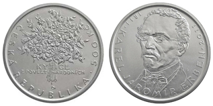 Commemorative silver coin to mark the 200th anniversary of the birth of Karel Jaromír Erben