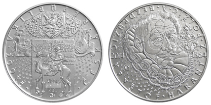 Commemorative silver coin to mark the 450th anniversary of the birth of Kryštof Harant of Polžice and Bezdružice