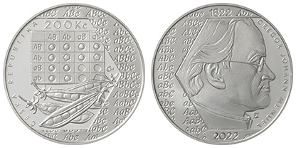 Commemorative silver coin to mark the 200th anniversary of the birth of Gregor Johann Mendel