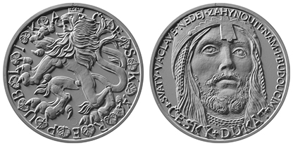 Zlatá obchodní mince s motivem sv. Václava – technická příprava platidla – realizace (1. cena)