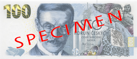 Pamětní bankovka 100 Kč vzor 2026 – líc