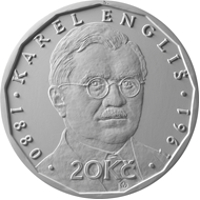 20 Kč mince vzor 2019, Karel Engliš – rub
