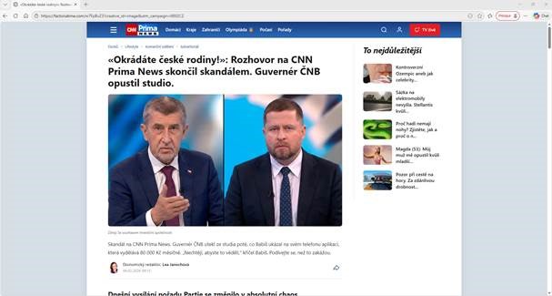 Falešná reportáž zneužívá identitu guvernéra k propagaci podvodných investic