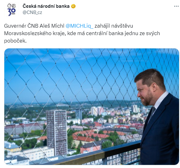 Guvernér ČNB Aleš Michl zahájil návštěvu Moravskoslezského kraje, kde má centrální banka jednu ze svých poboček.