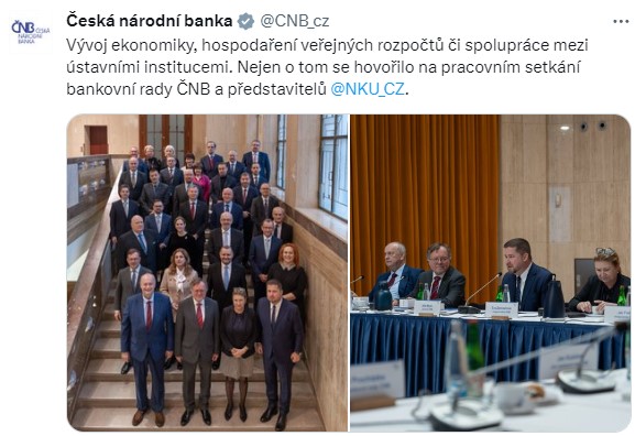 ČNB – Vývoj ekonomiky, hospodaření veřejných rozpočtů či spolupráce mezi ústavními institucemi. Nejen o tom se hovořilo na pracovním setkání bankovní rady ČNB a představitelů NKÚ.