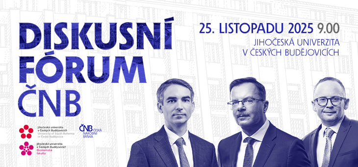 Diskusní fórum ČNB 2025 České Budějovice – banner Diskusní fórum ČNB 2025 České Budějovice – banner