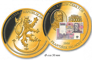 Medaile „ražba s 1 000 Kč bankovkou“