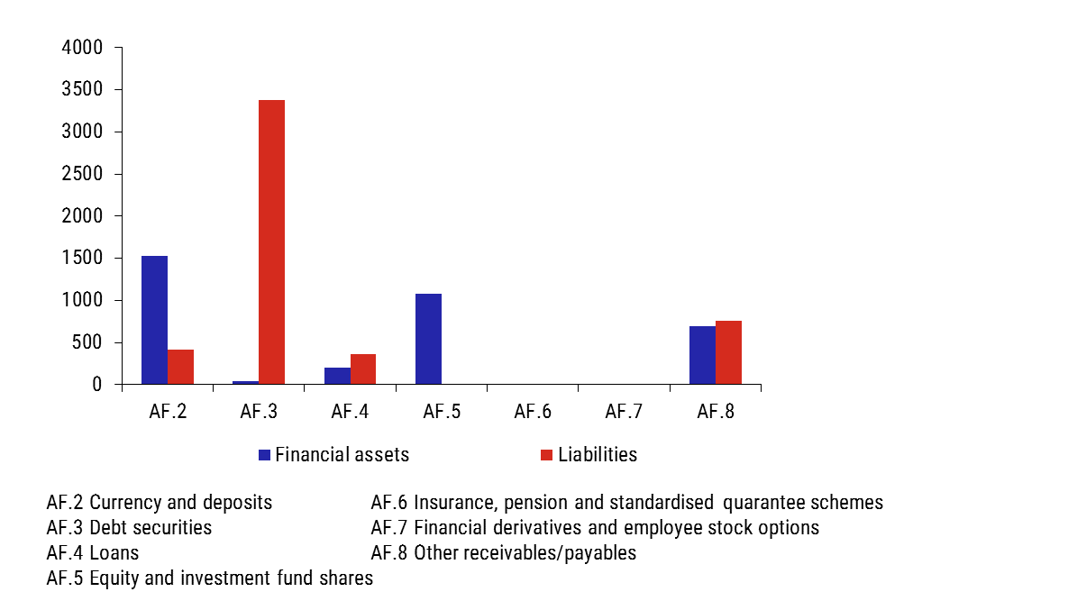 Chart 6 – Breakdown of financial assets and liabilities of general government Chart 6 – Breakdown of financial assets and liabilities of general government